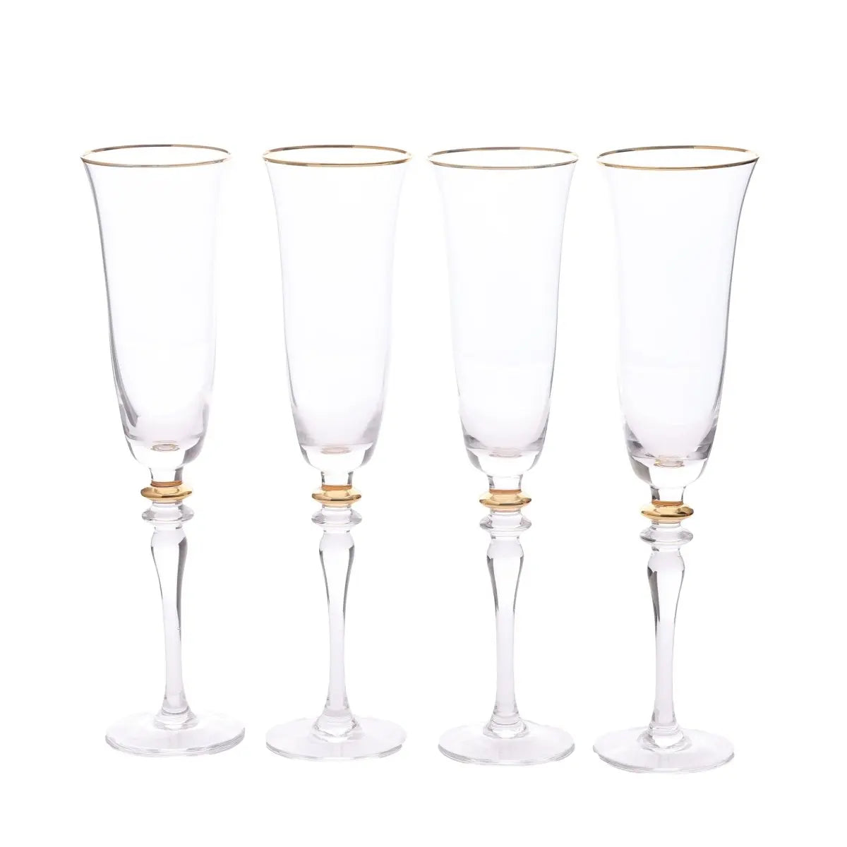 Drinking Glasses Royale Set Of 4 Champagne Flutes - Daamaira Home and Living Ltd