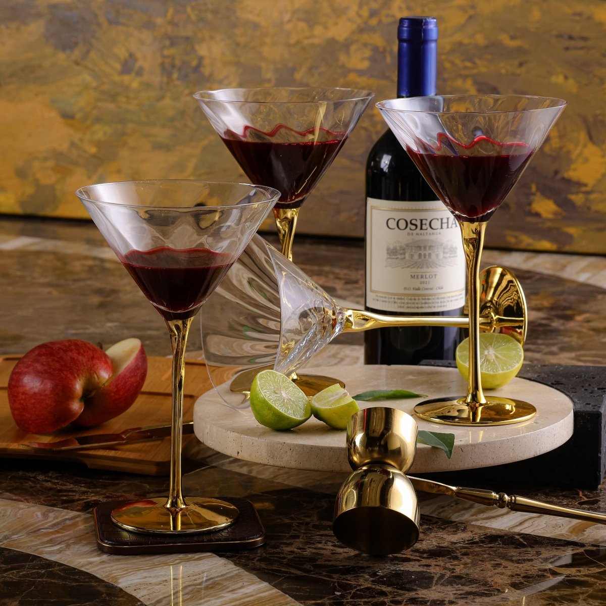 Drinking Glasses Royale Set Of 4 Martini Glasses - Daamaira Home and Living Ltd