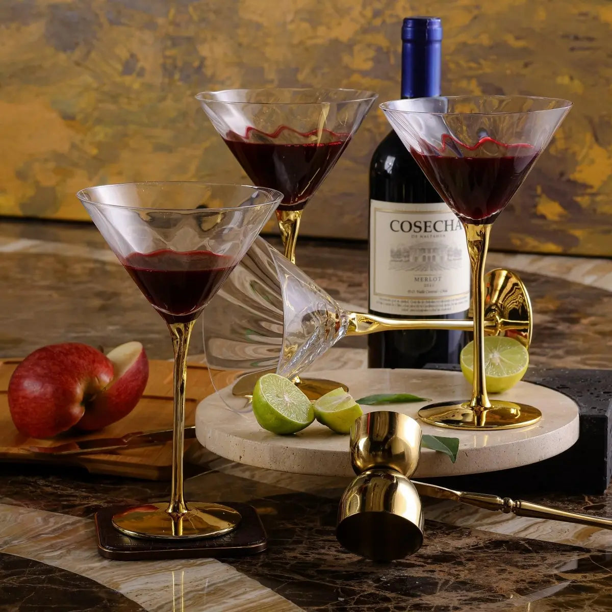 Drinking Glasses Royale Set Of 4 Martini Glasses - Daamaira Home and Living Ltd