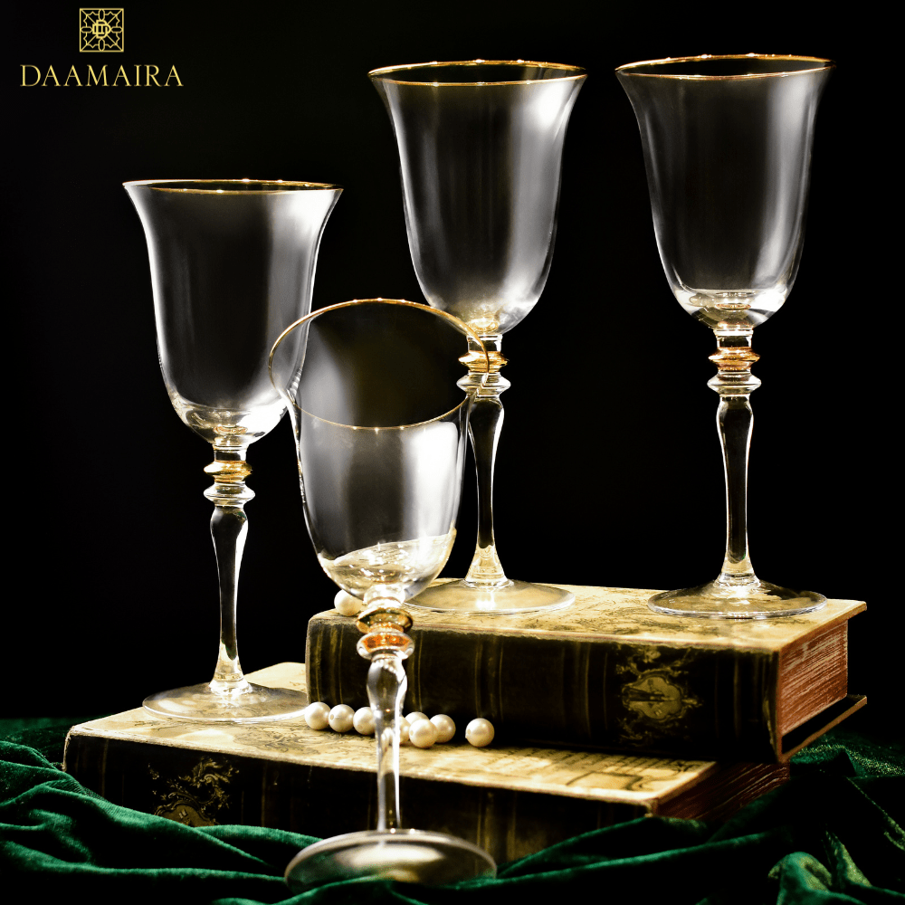 Drinking Glasses Royale Set Of 4 Wine Glasses with Gift Box - Daamaira Home and Living Ltd