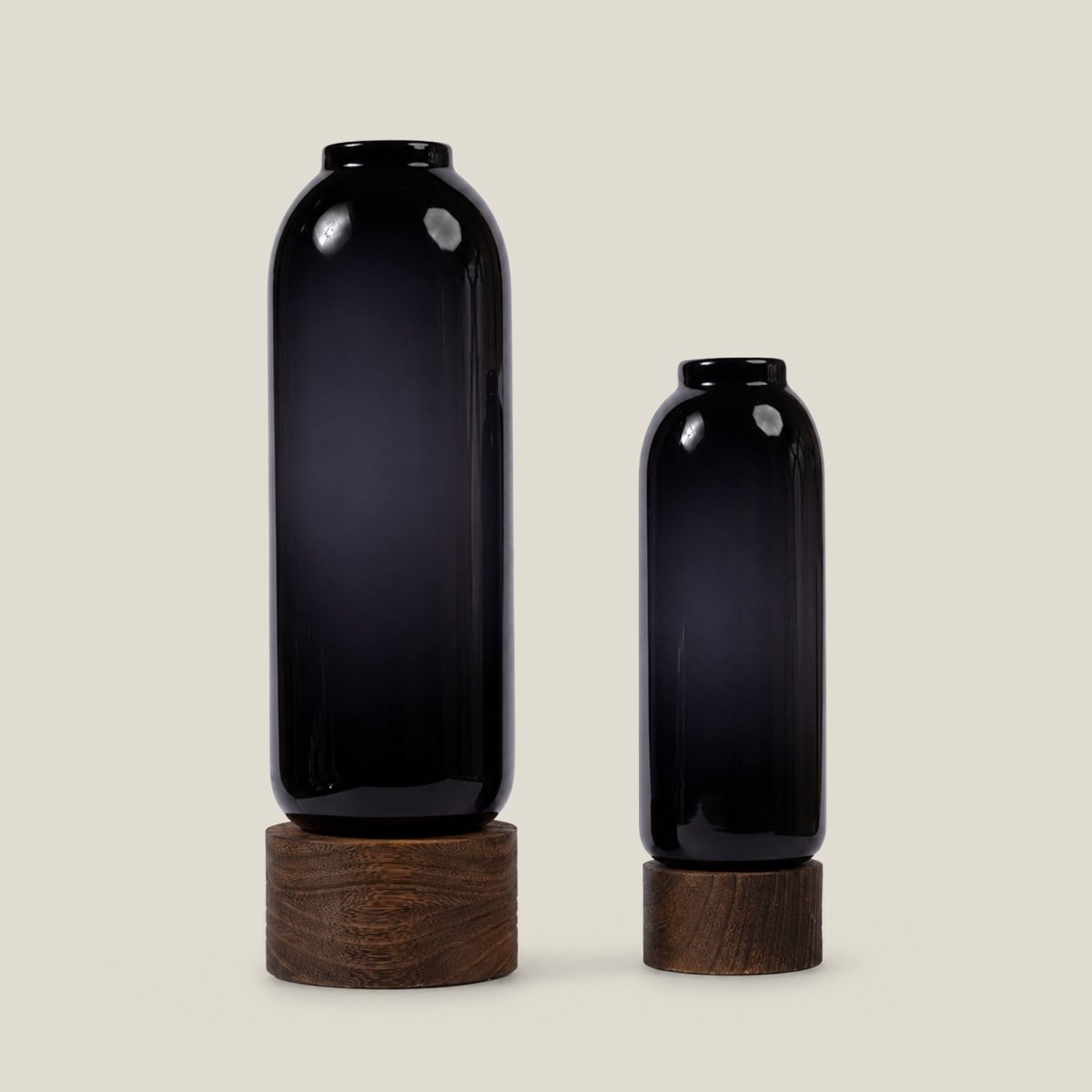 Vases Saint Flower Vase With Wooden Base - Daamaira Home and Living Ltd