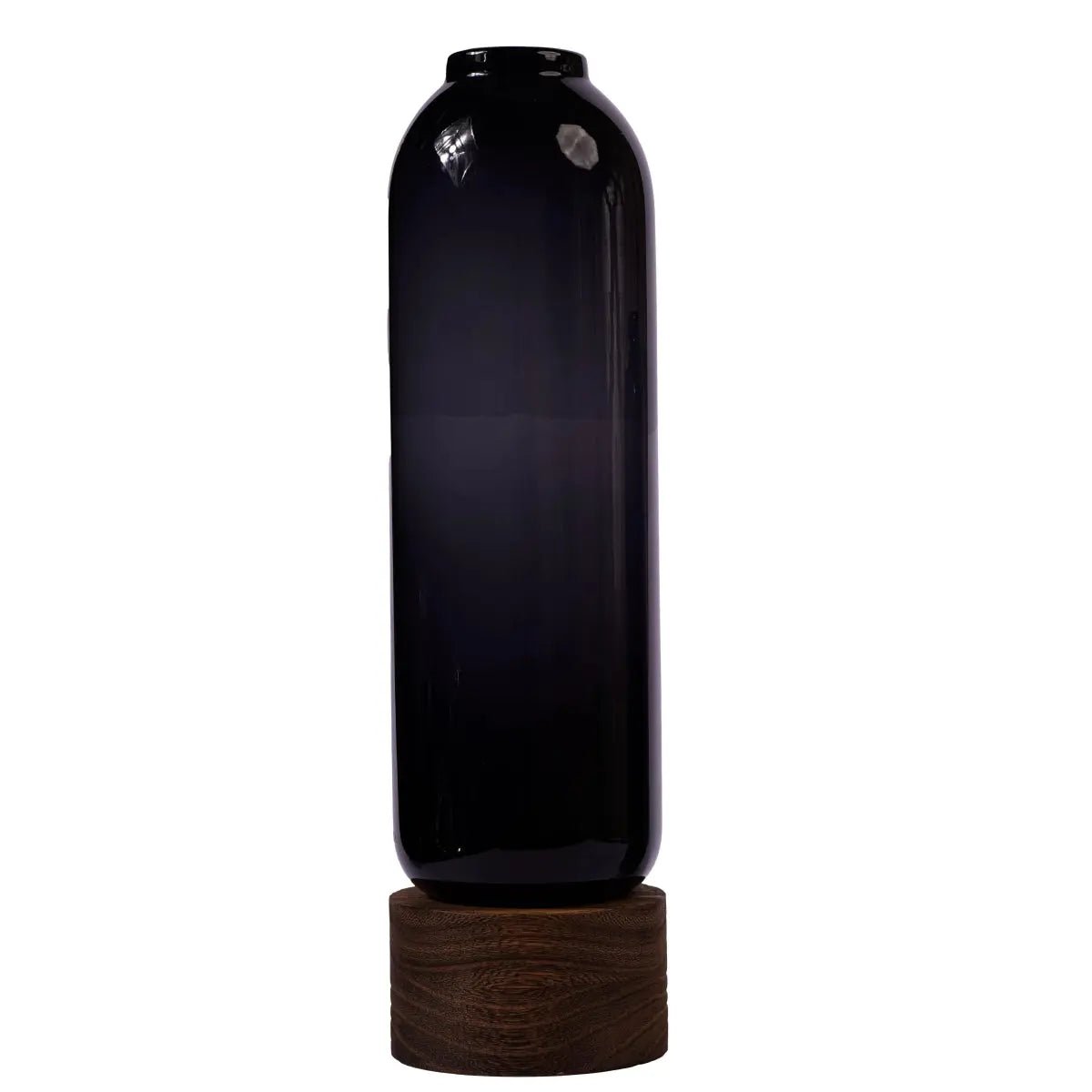 Vases Saint Flower Vase With Wooden Base Tall - Daamaira Home and Living Ltd