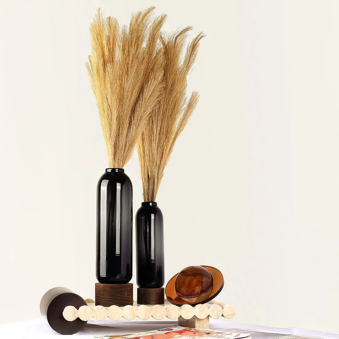 Vases Saint Vase With Wooden Base - Daamaira Home and Living Ltd