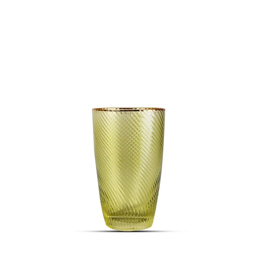 Drinking Glasses Shade Set Of 4 High Ball Glasses Green Hues - Daamaira Home and Living Ltd