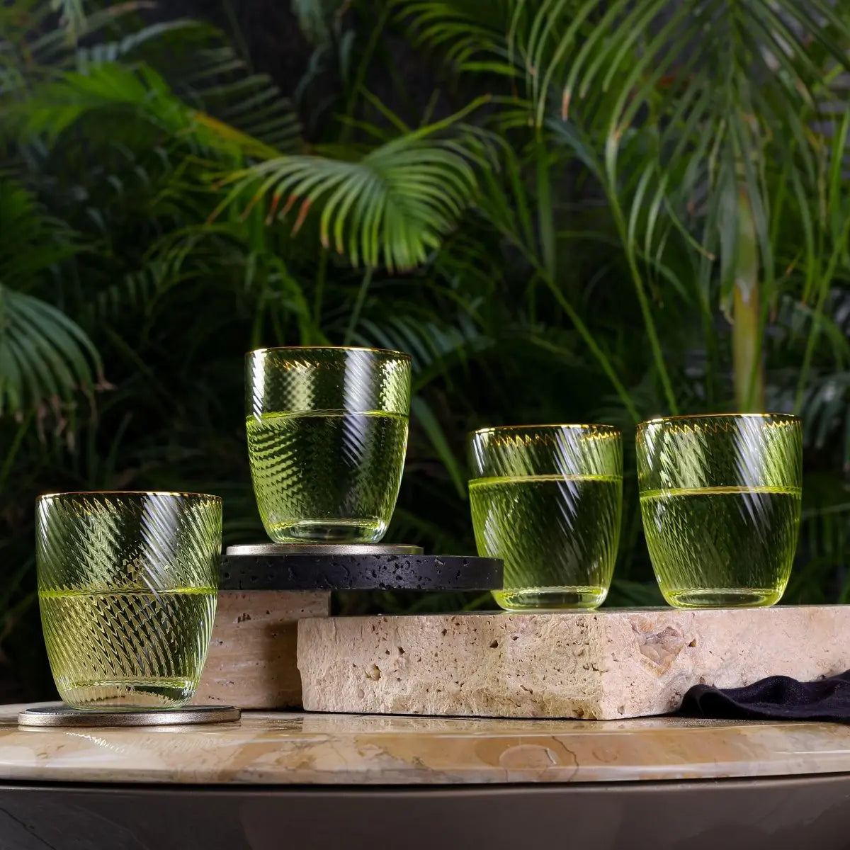 Drinking Glasses Shade Set Of 4 Whiskey Glasses - Daamaira Home and Living Ltd