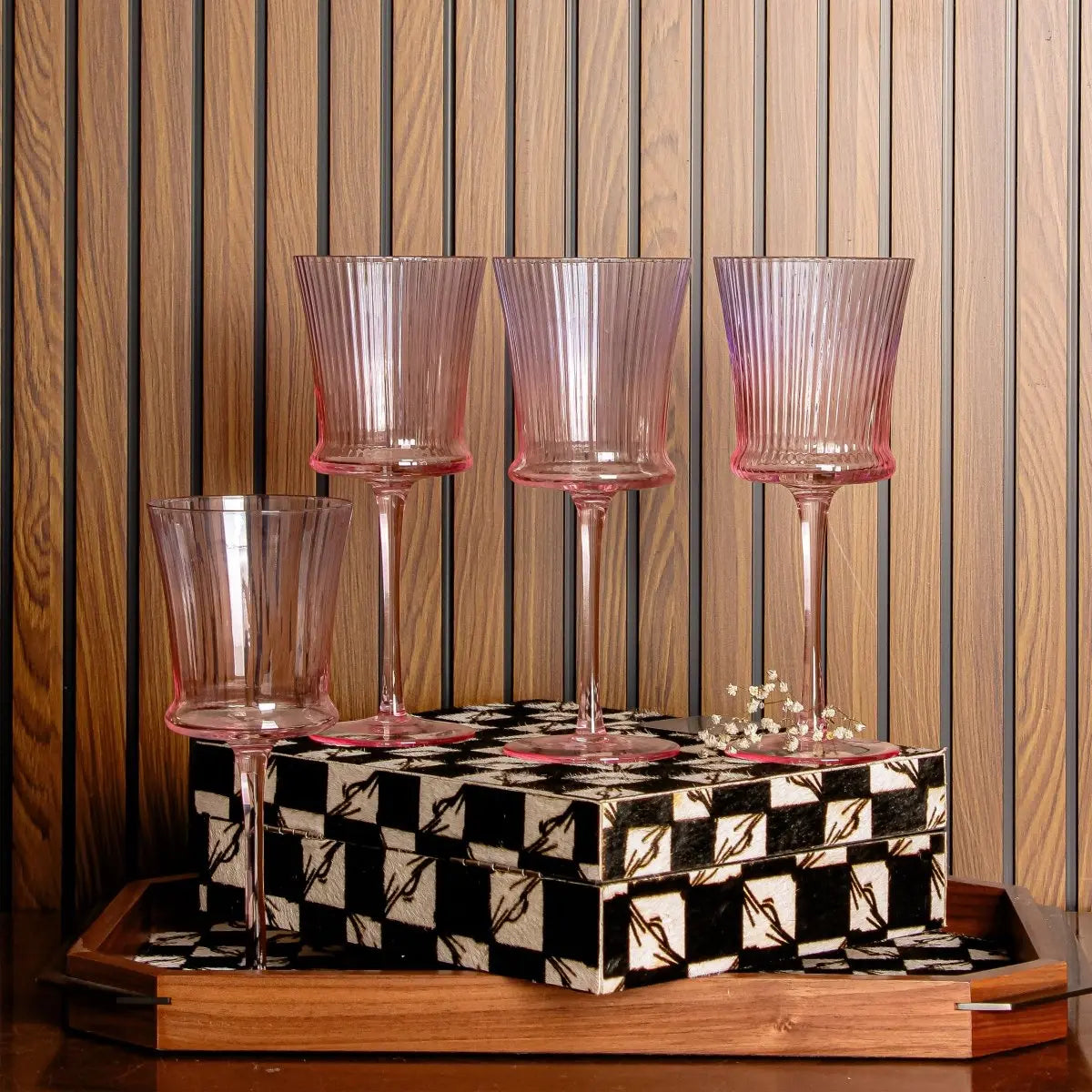 Drinking Glasses Shade Set Of 4 Wine Glasses - Daamaira Home and Living Ltd