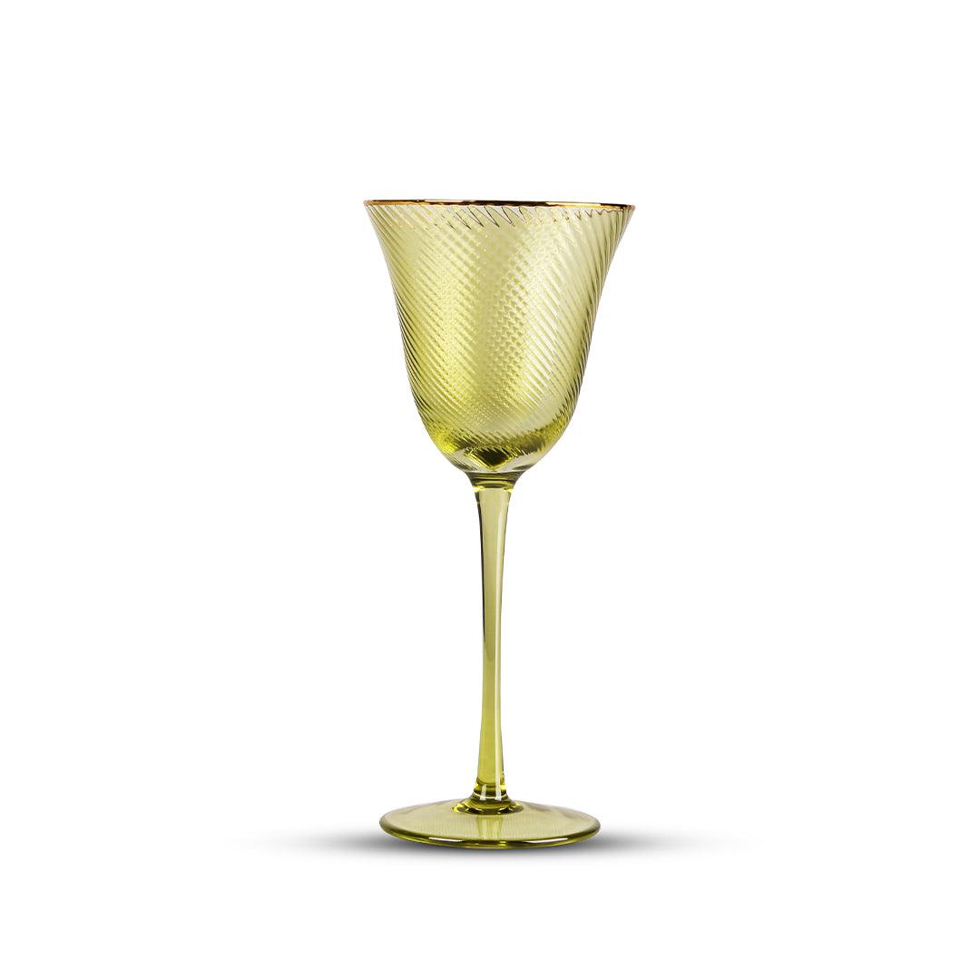 Drinking Glasses Shade Set Of 4 Wine Glasses Green Hues - Daamaira Home and Living Ltd