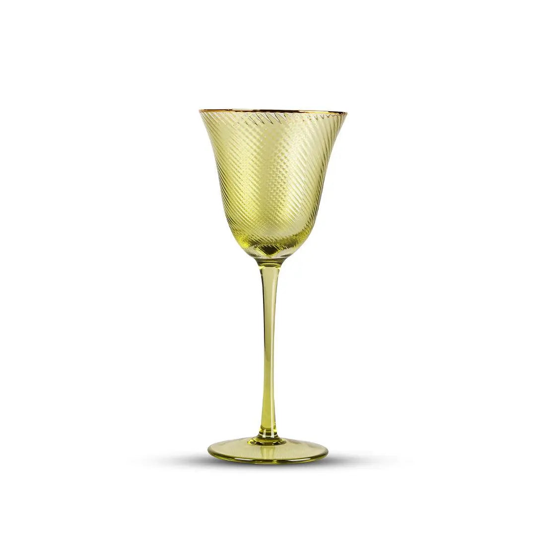 Drinking Glasses Shade Set Of 4 Wine Glasses Green Hues - Daamaira Home and Living Ltd