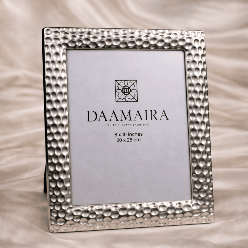 Silver dimple photo frame (20 x 25 cm) - Daamaira Home and Living Ltd