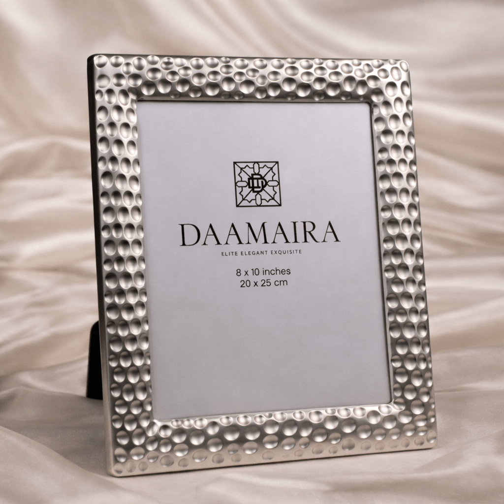 Silver dimple photo frame (20 x 25 cm) - Daamaira Home and Living Ltd