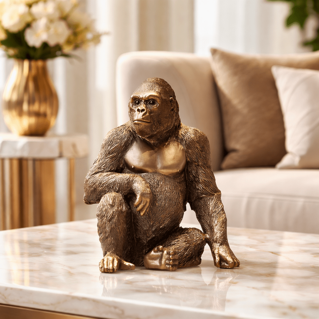 Sculptures & Figurines Sitting Gorilla - Daamaira Home and Living Ltd