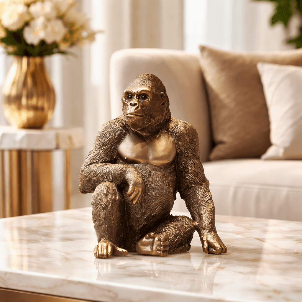 Sculptures & Figurines Sitting Gorilla - Daamaira Home and Living Ltd