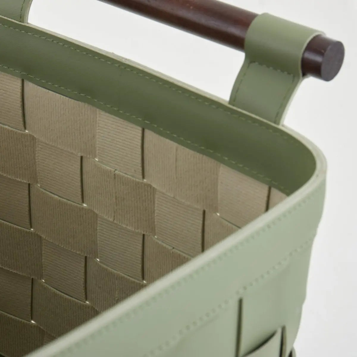 Wicker Storage Box Soiree Leather Basket - Green - Daamaira Home and Living Ltd
