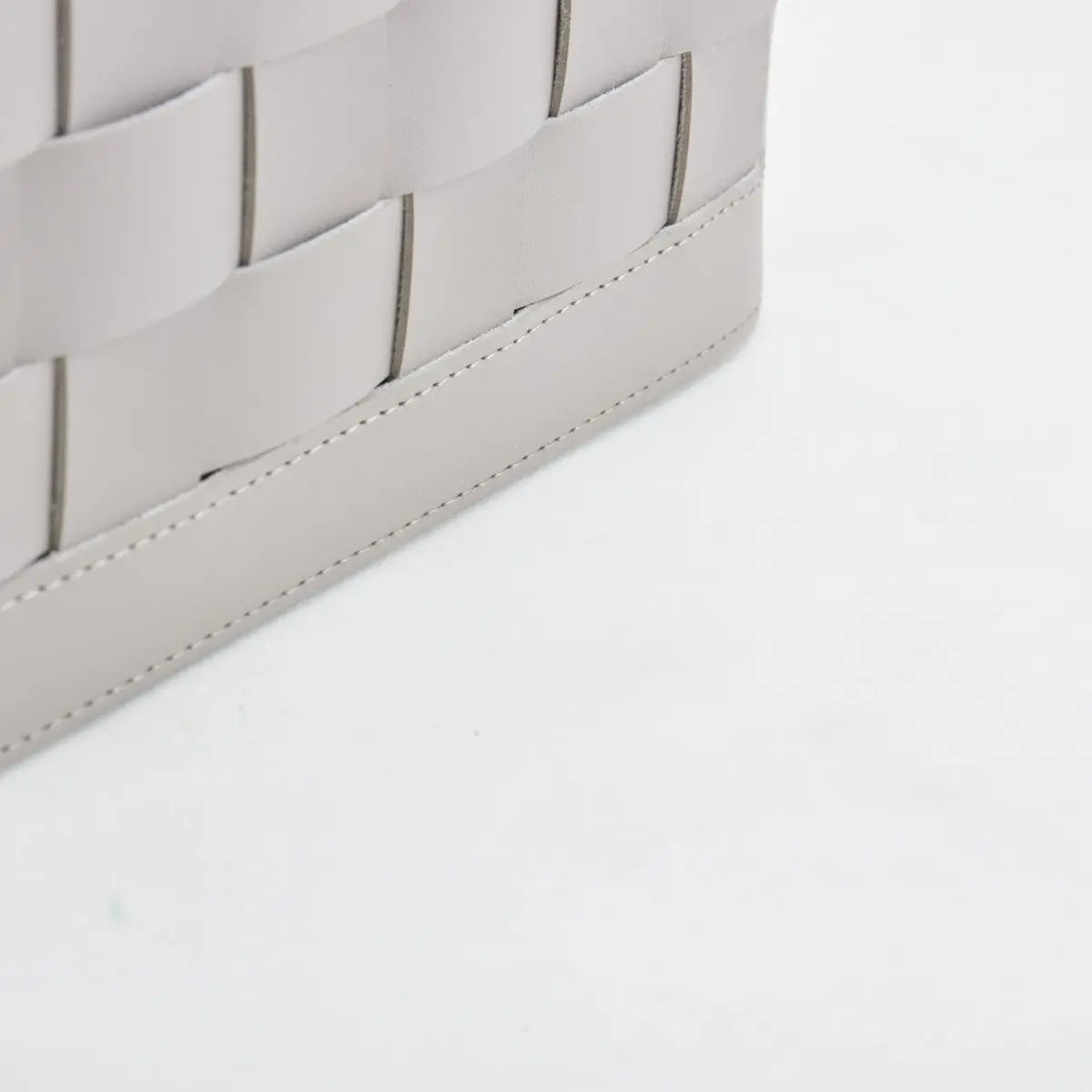 Wicker Storage Box Soiree Leather Basket - Grey - Daamaira Home and Living Ltd