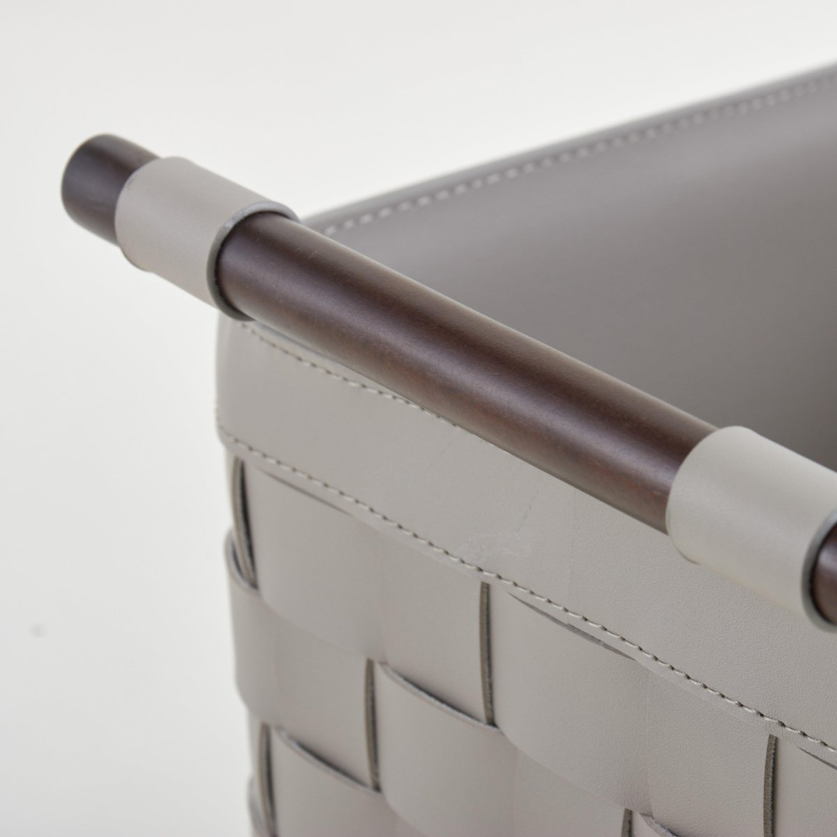 Wicker Storage Box Soiree Leather Basket - Grey - Daamaira Home and Living Ltd