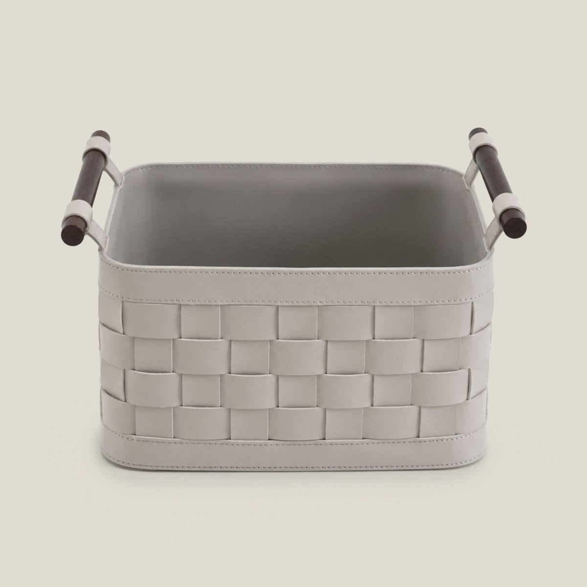 Wicker Storage Box Soiree Leather Basket - Grey - Daamaira Home and Living Ltd