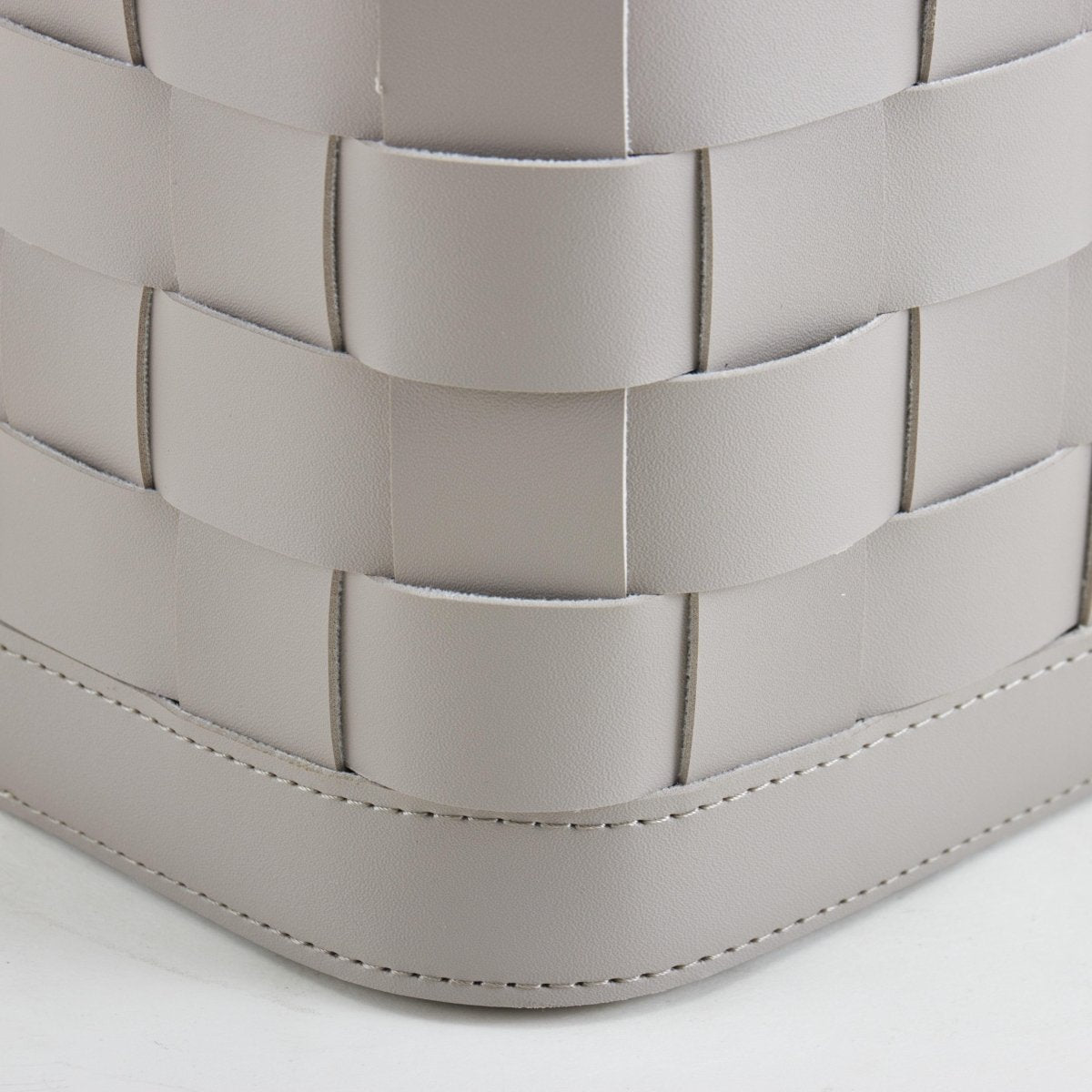 Wicker Storage Box Soiree Leather Basket - Grey - Daamaira Home and Living Ltd