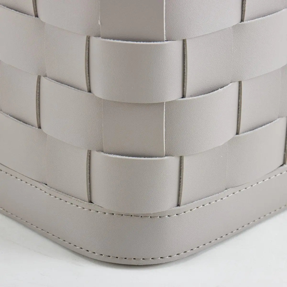 Wicker Storage Box Soiree Leather Basket - Grey - Daamaira Home and Living Ltd