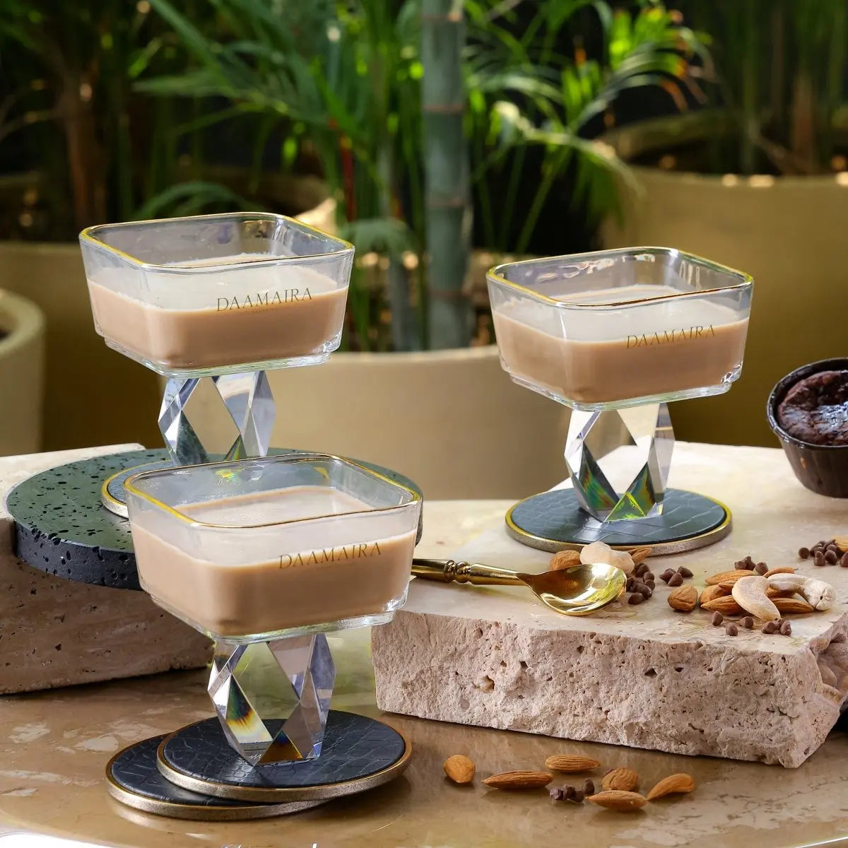 Dessert Plates Square Crystal Dessert Bowl - Set of 6 - Daamaira Home and Living Ltd