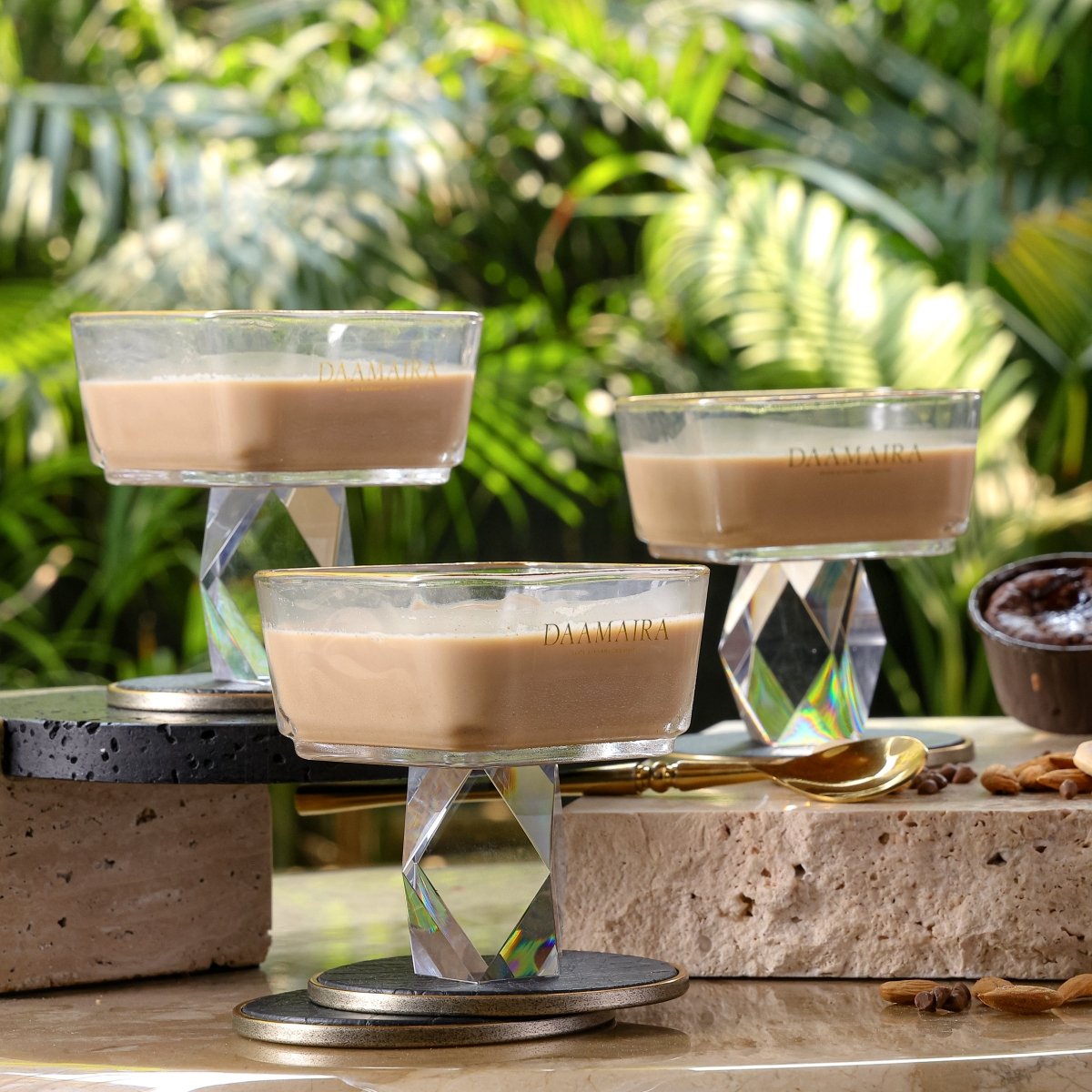 Dessert Plates Square Crystal Dessert Bowl - Set of 6 - Daamaira Home and Living Ltd