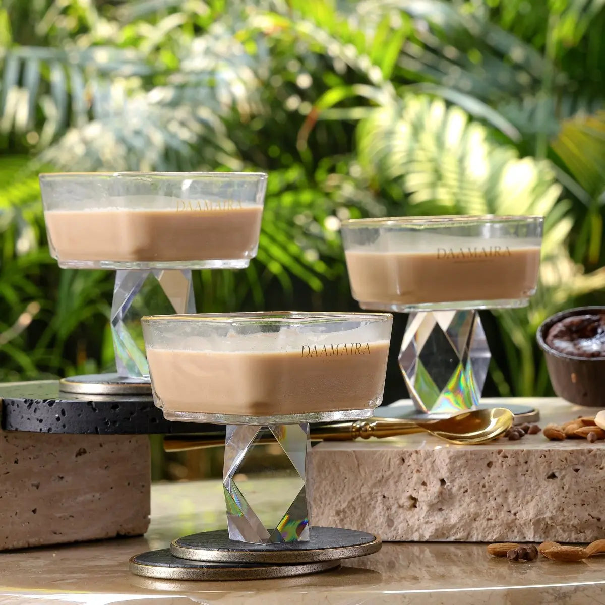 Dessert Plates Square Crystal Dessert Bowl - Set of 6 - Daamaira Home and Living Ltd