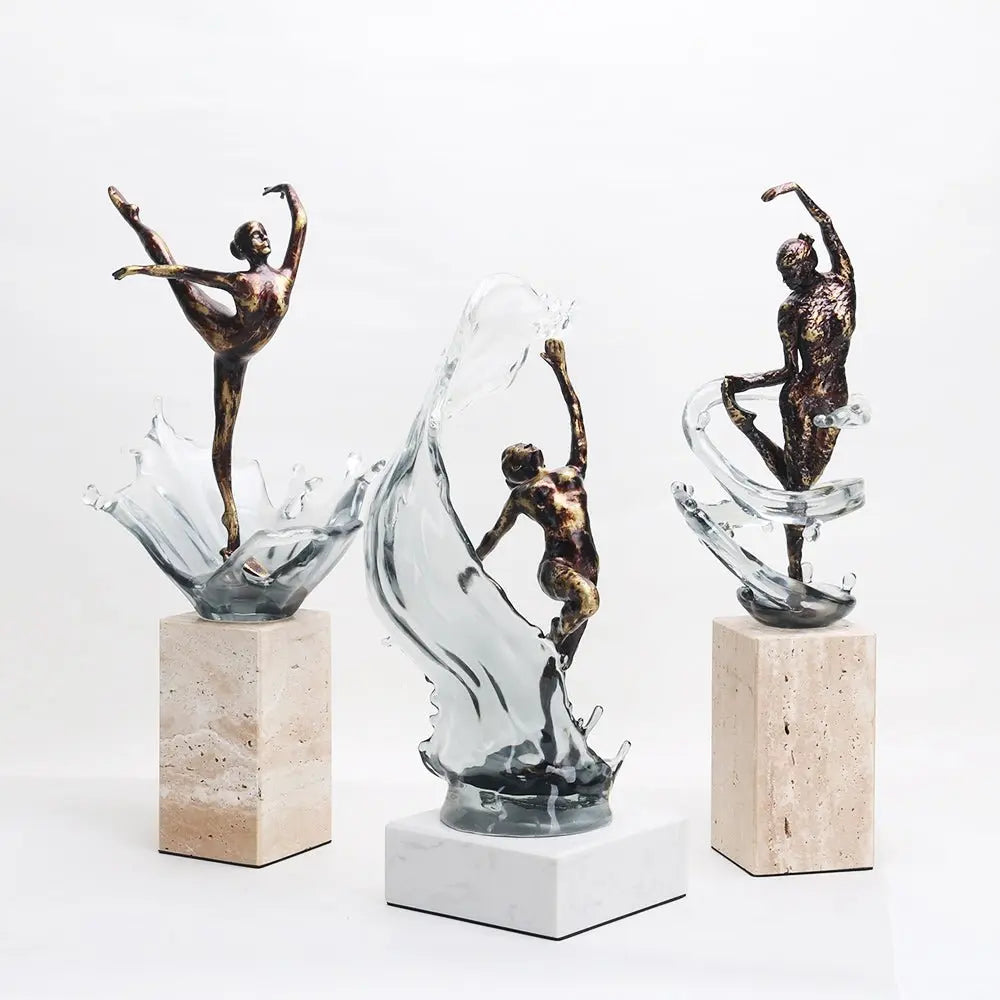 Sculptures & Figurines The Dancing Waves Statue - Daamaira Home and Living Ltd