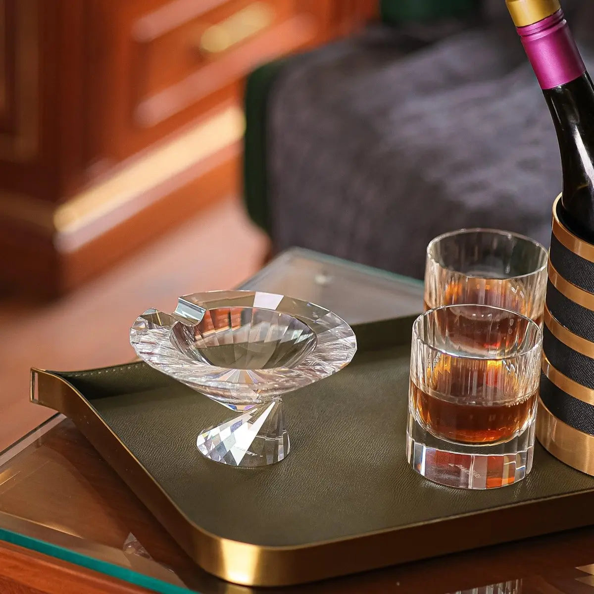 Ash Tray The Lux Crystal Ashtray - Daamaira Home and Living Ltd