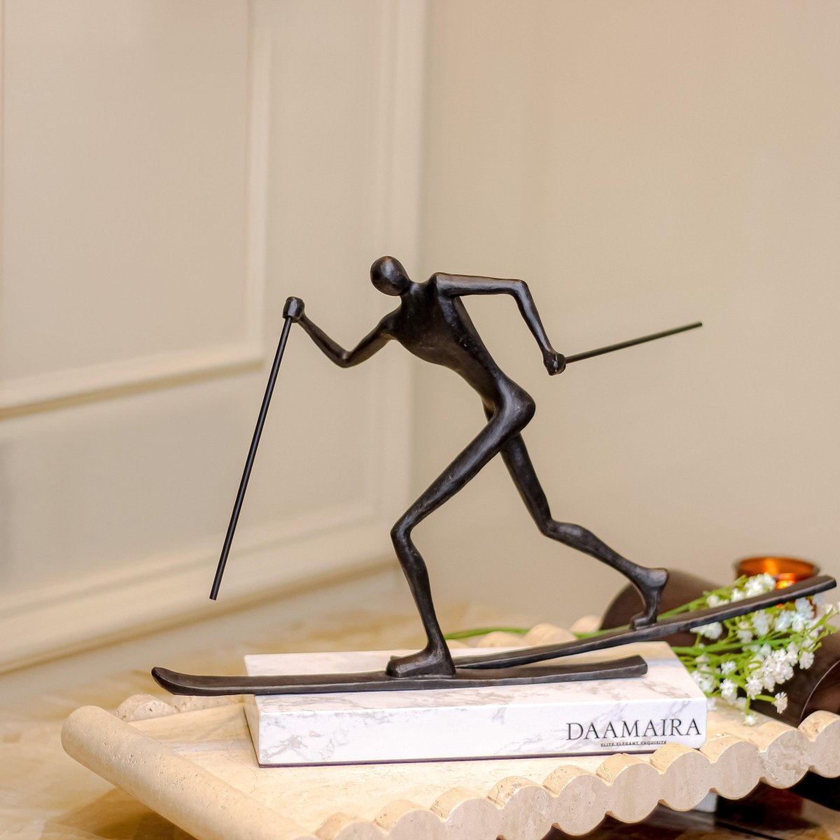 Sculptures & Figurines The Skiing Man - Daamaira Home and Living Ltd