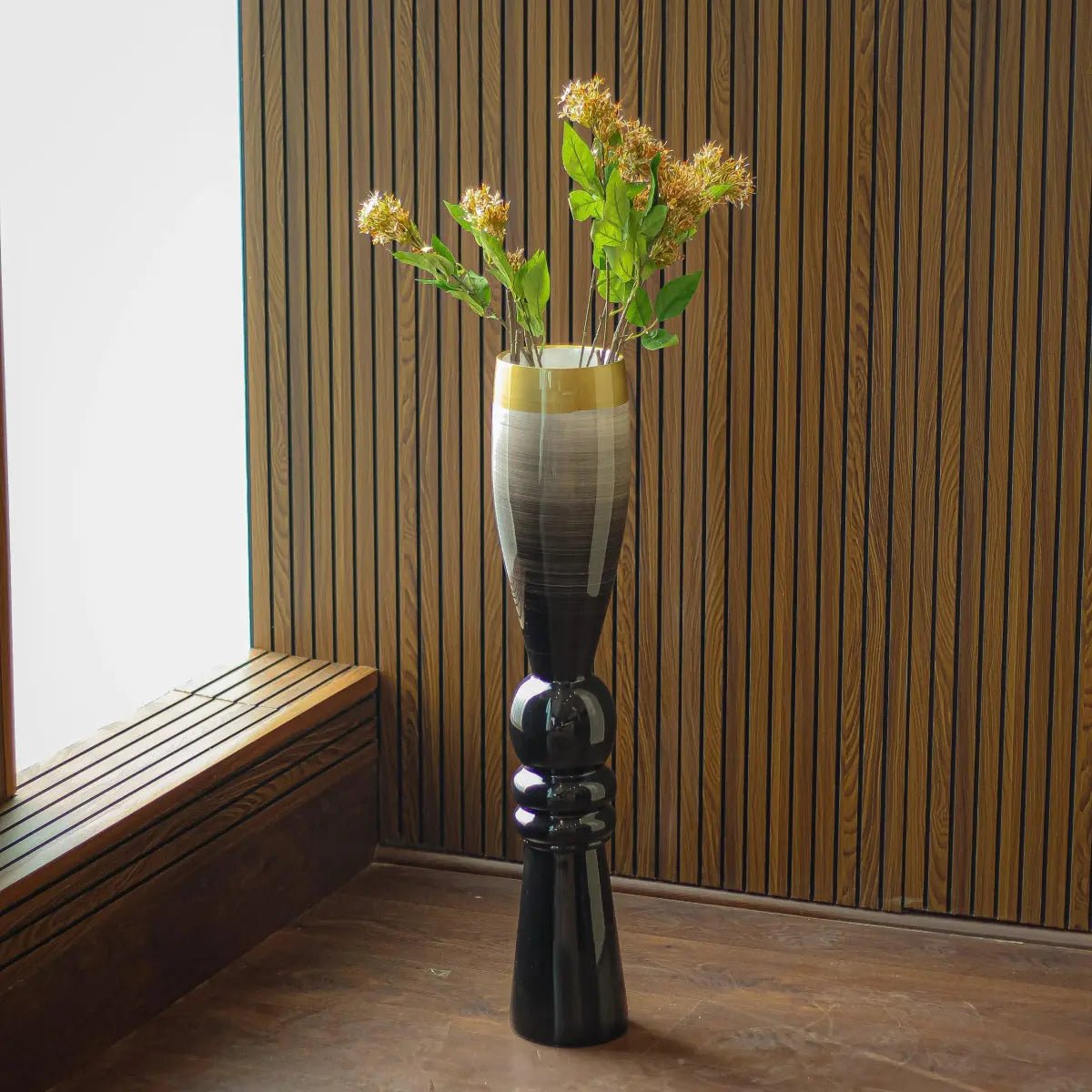 Vases Trumphet Brushed Slate Flower Vase - Daamaira Home and Living Ltd