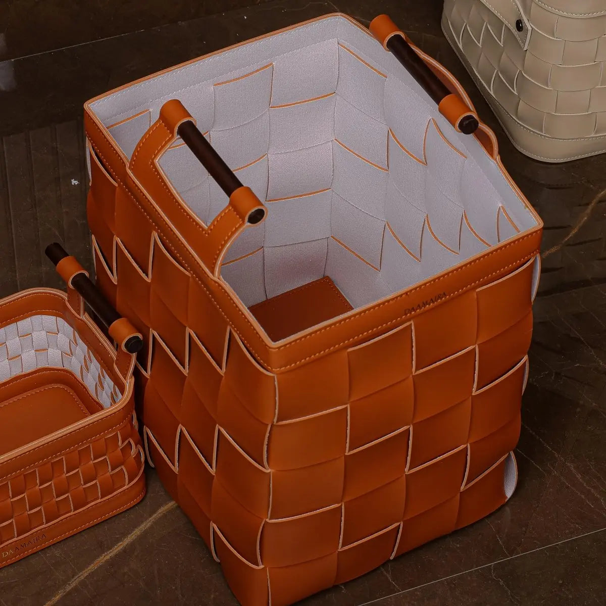 Wicker Storage Box Woven Leather Basket - Daamaira Home and Living Ltd