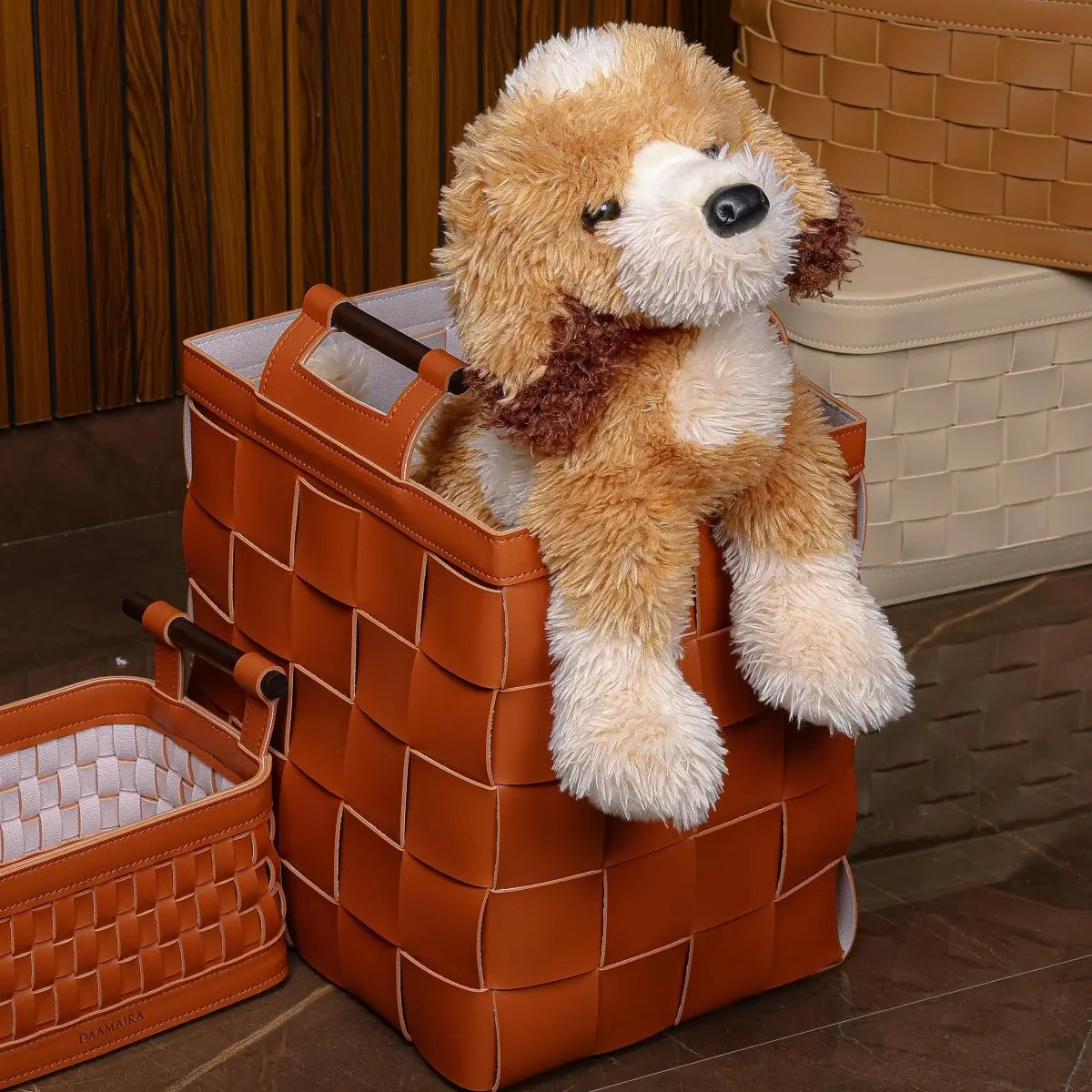 Wicker Storage Box Woven Leather Basket - Daamaira Home and Living Ltd