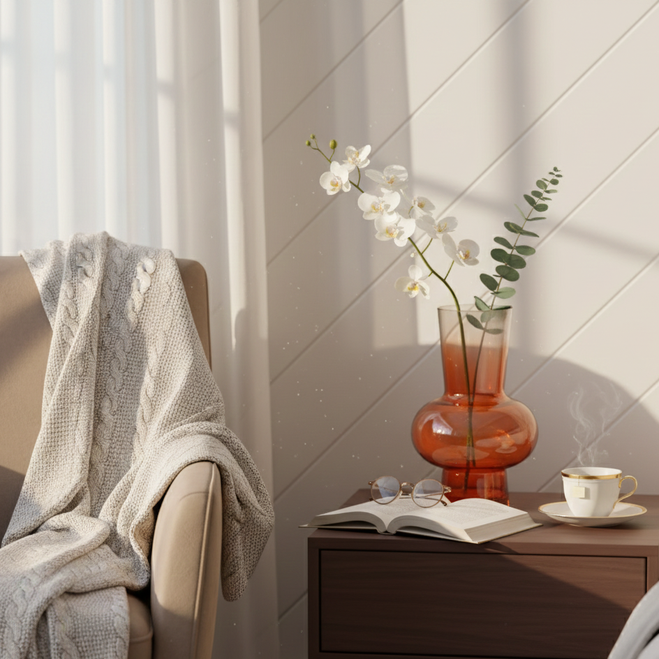 Orange Ombre Flower Vase