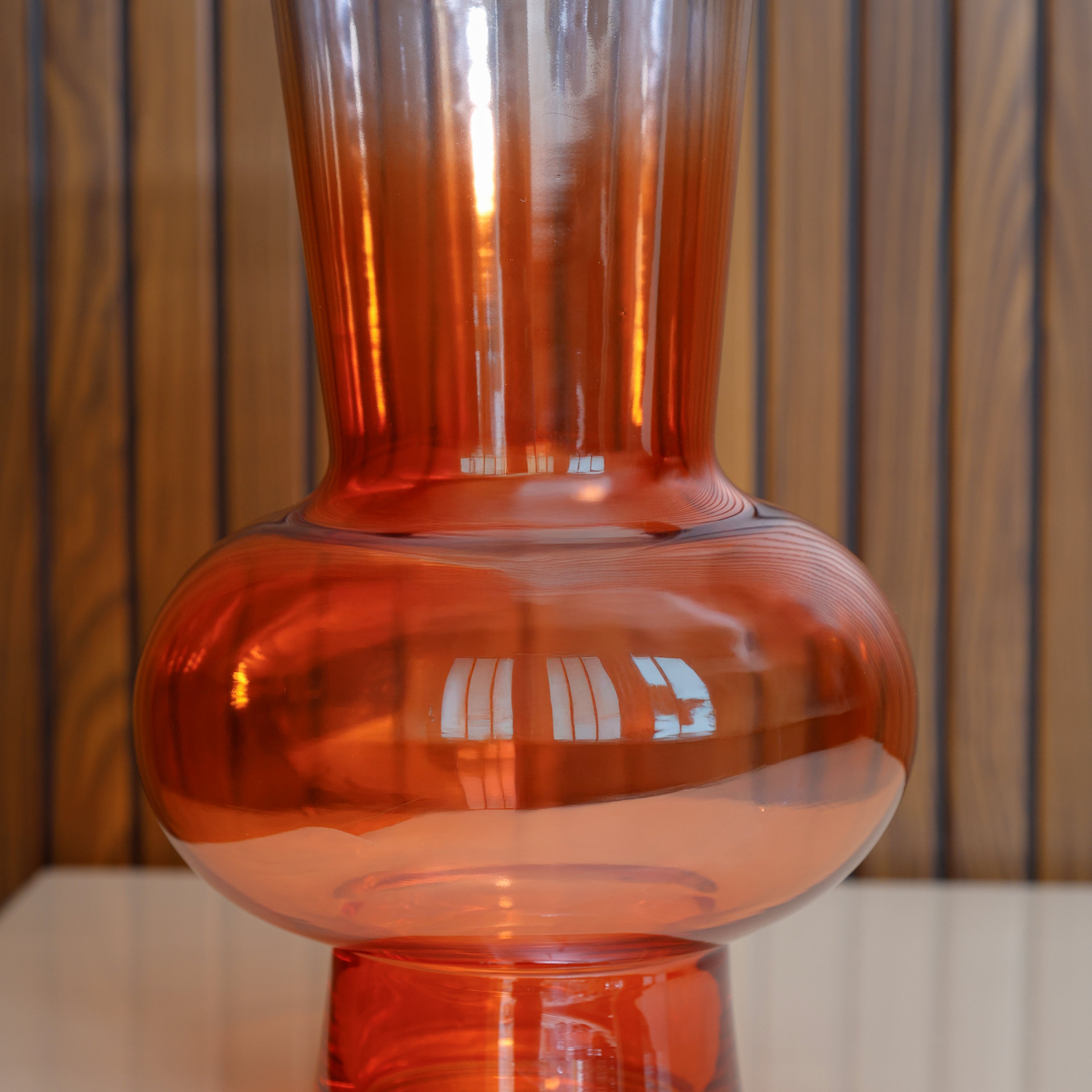 Orange Ombre Tall Glass Vase