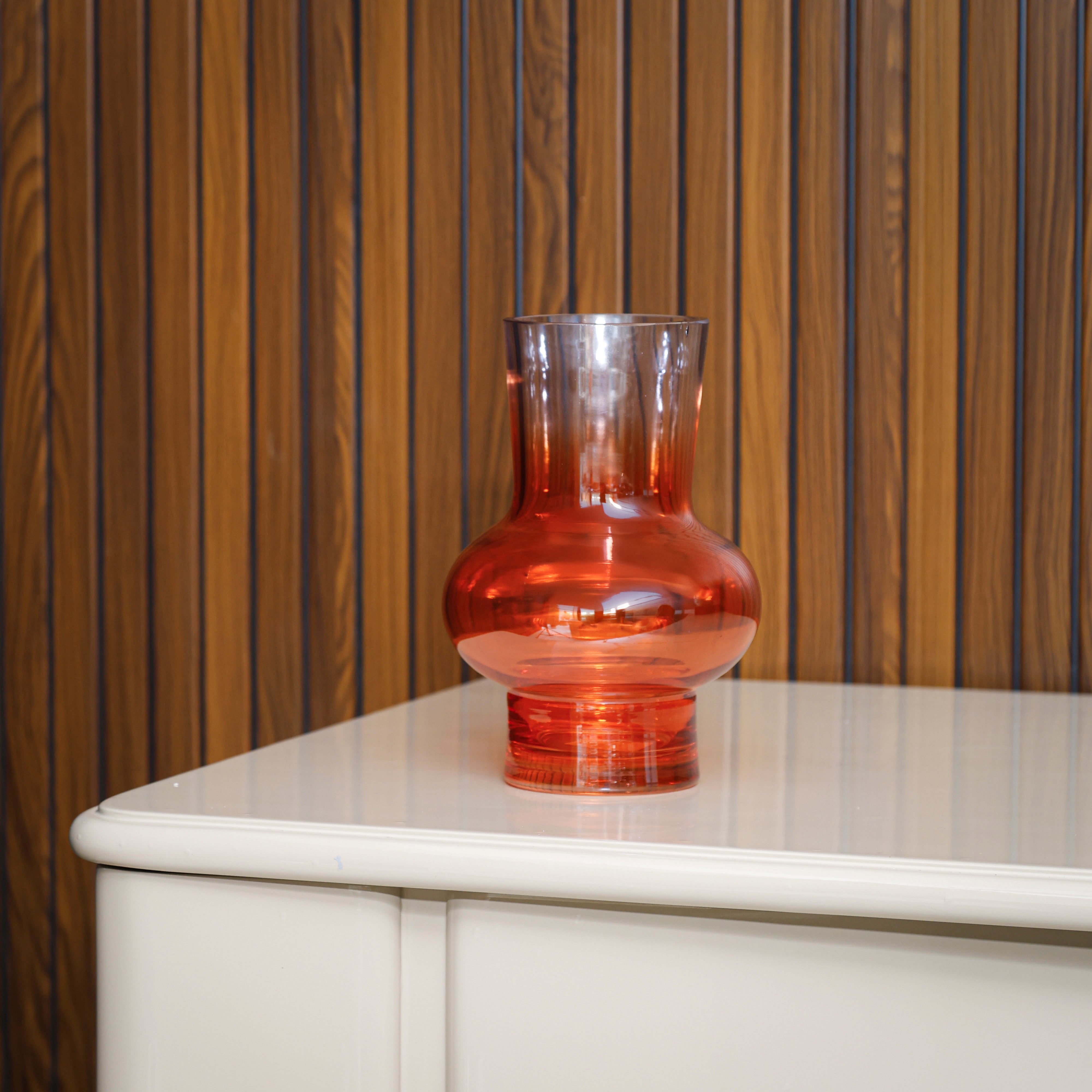 Orange Ombre Glass Vase