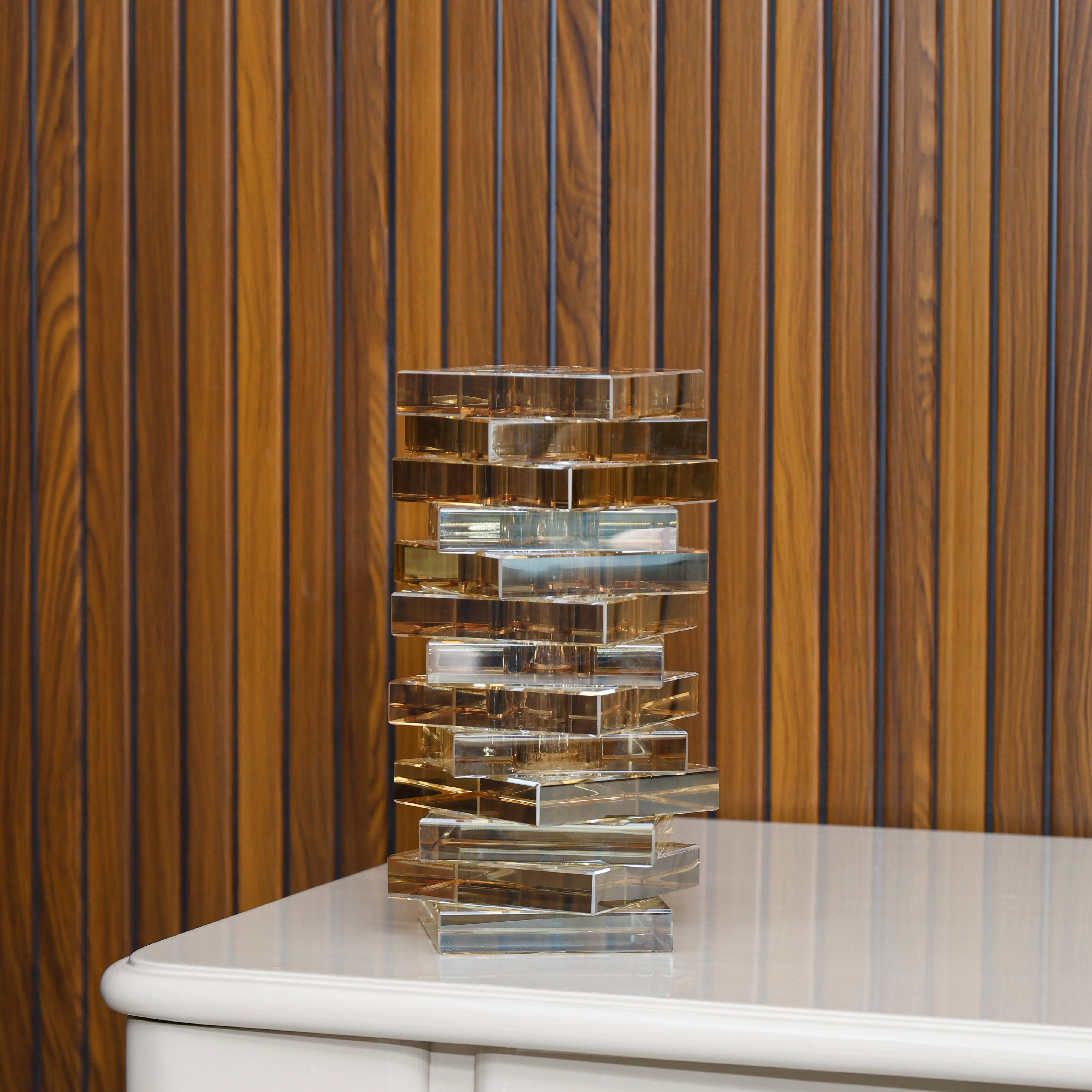 Aurora Stacks Crystal Vase