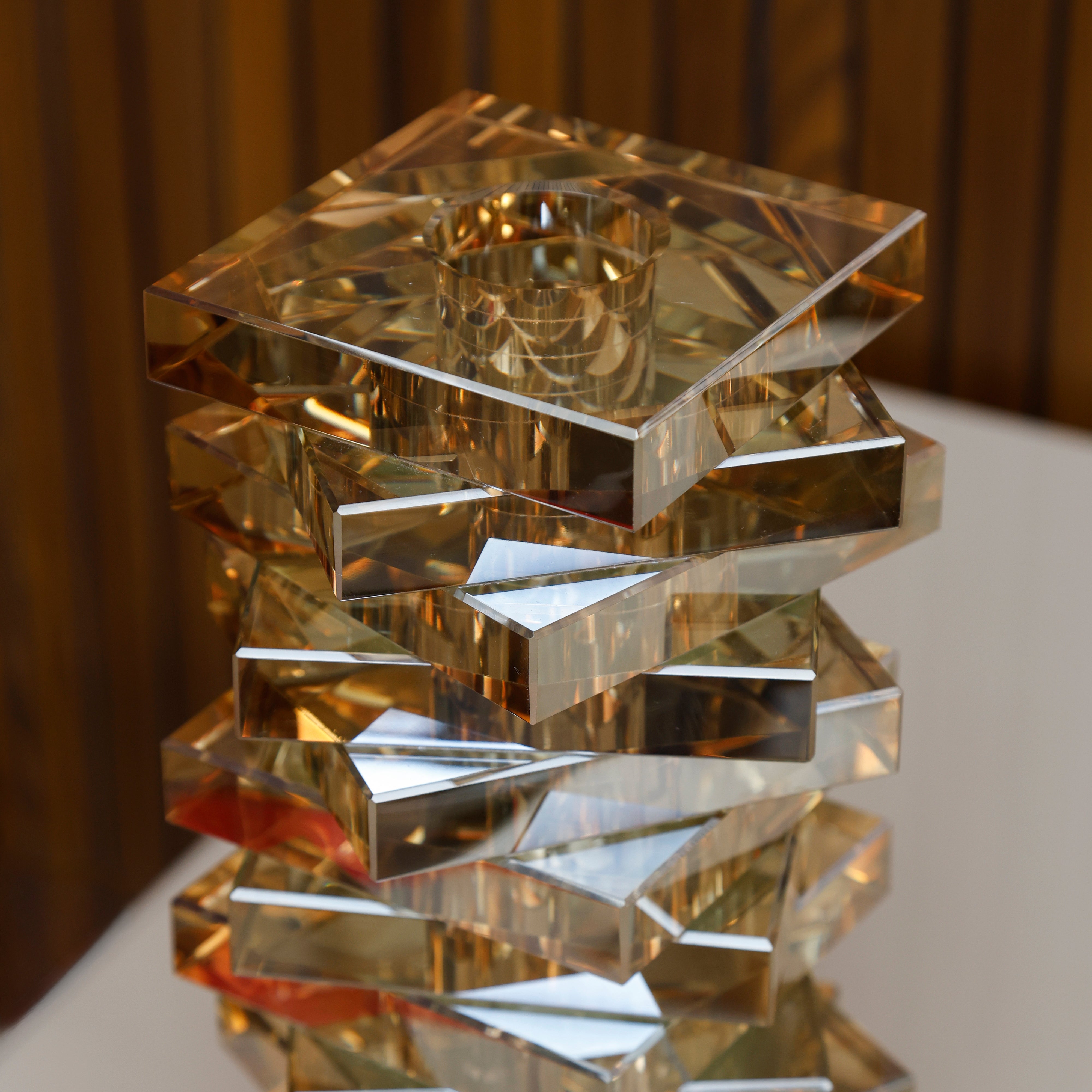 Aurora Stacks Crystal Vase