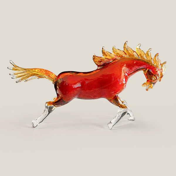 Murano Glass Amber Horse Sculpture