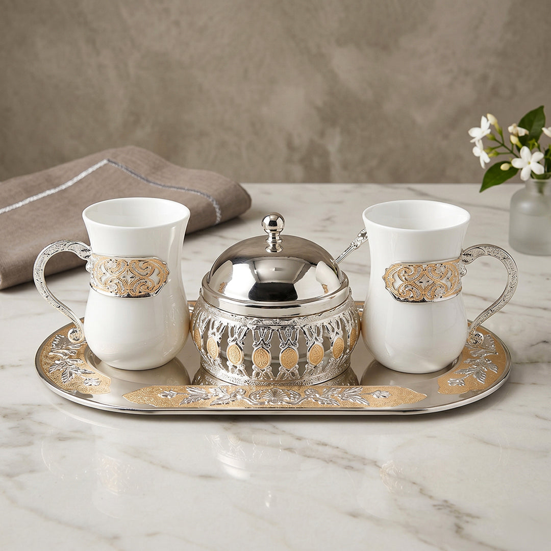 Luxe Tea Gift Set Peach Coral Peach
