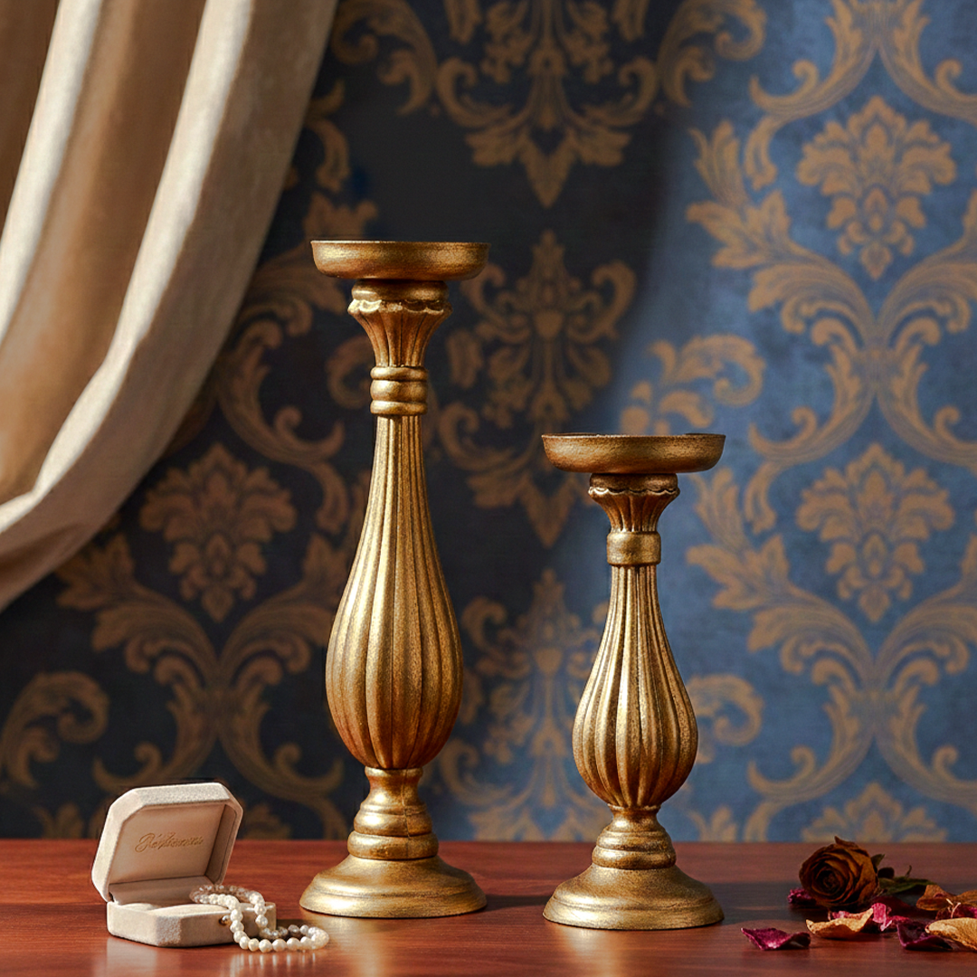 Golden Candle Holder - L