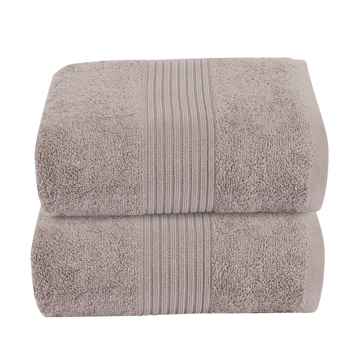 Optimist Bloom Berne 144TC Cotton 6PC Bed Bath Set - Gray / Blue Stripes