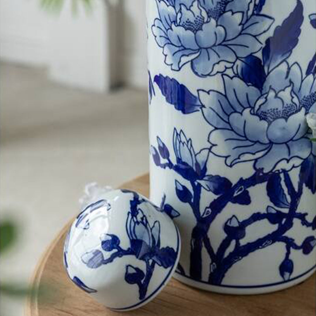 Magnolia Jar - Blue/White