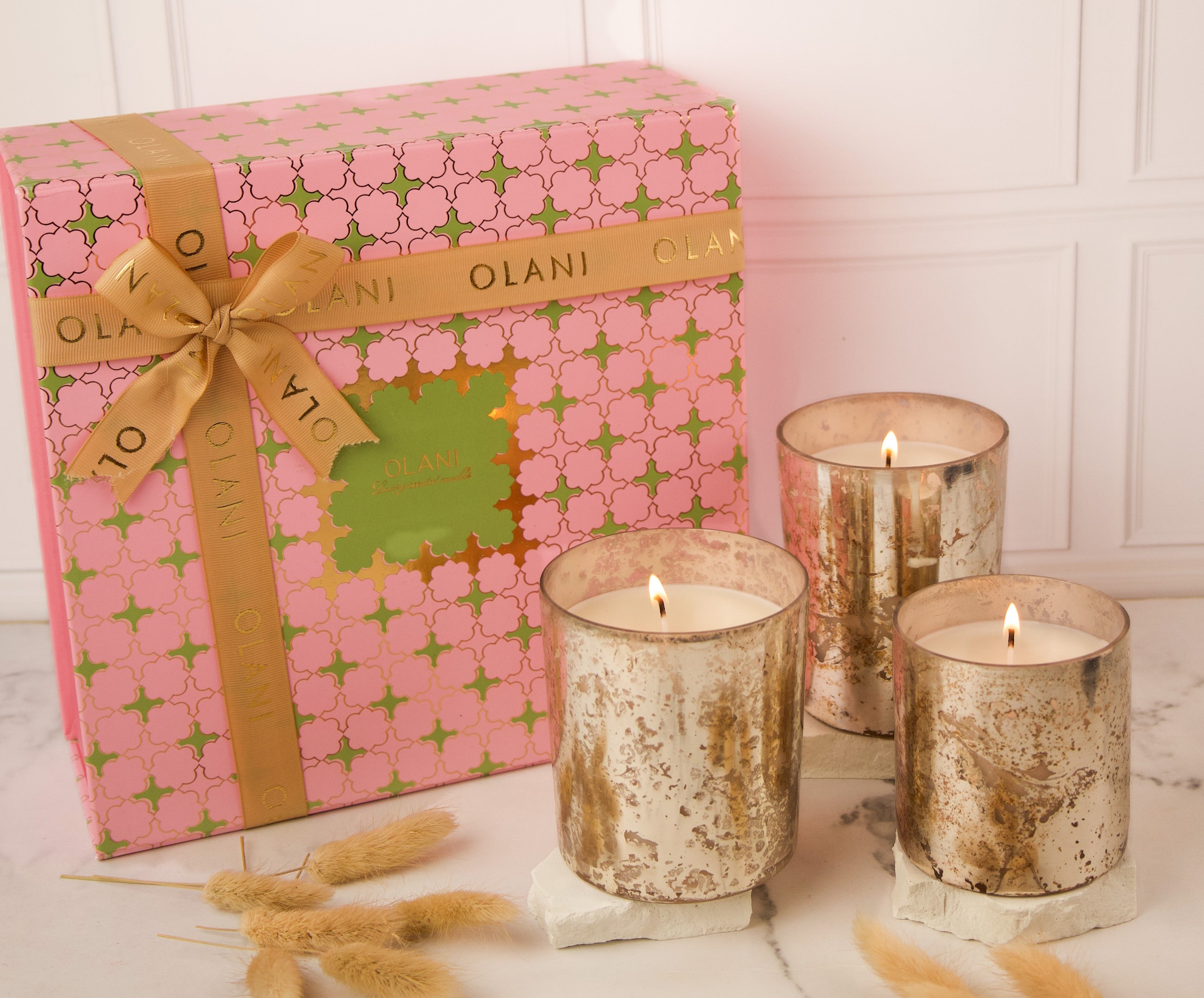 Rose Luxe Pink Gold Premium Candle Set