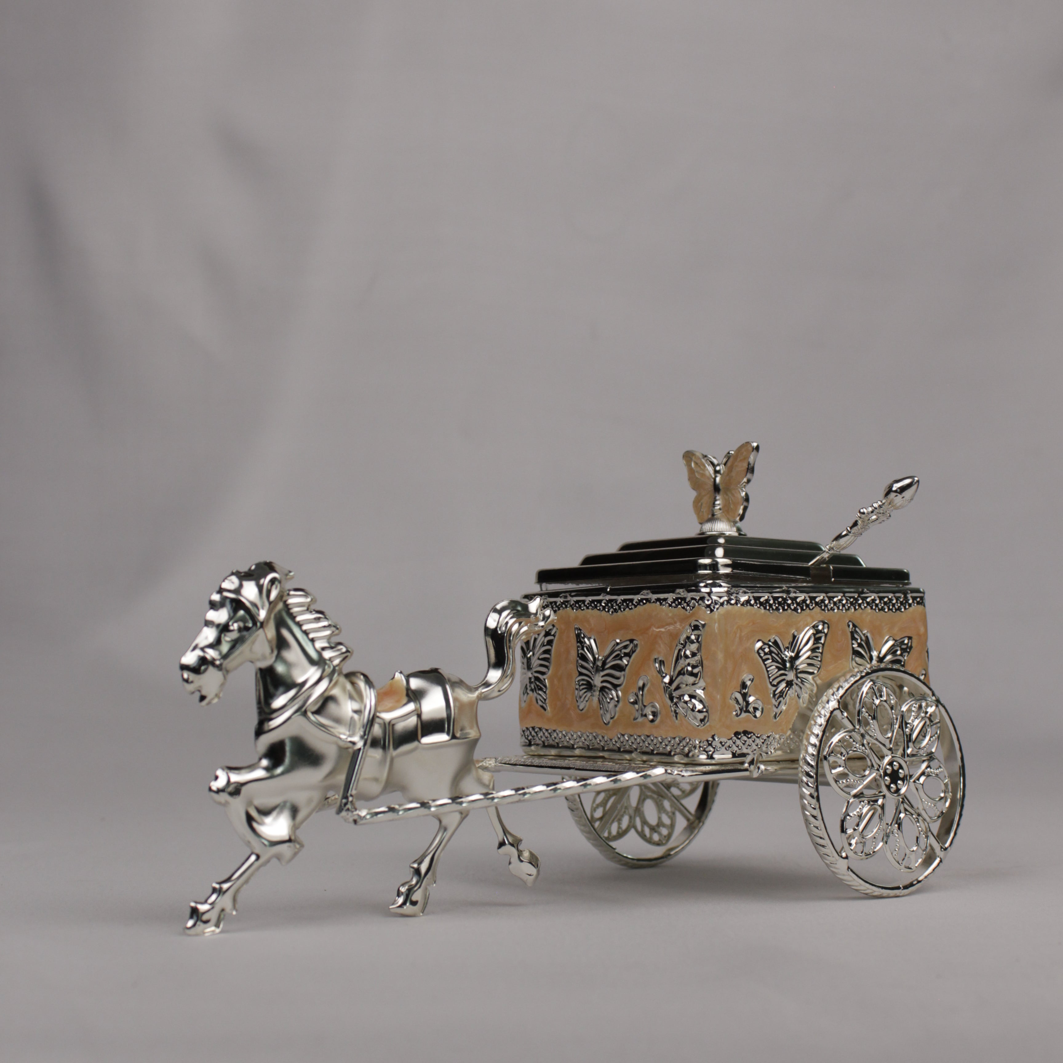Royal Butterfly Horse Cart Dry Fruit Server
