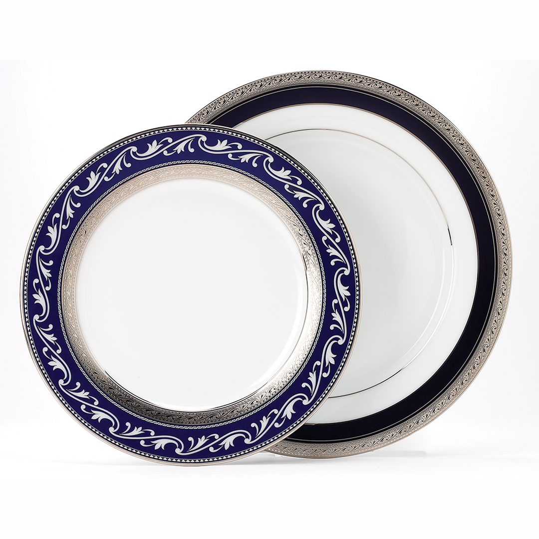 Noritake CRESTWOOD COBALT PLATINUM 21PC DINNER SET