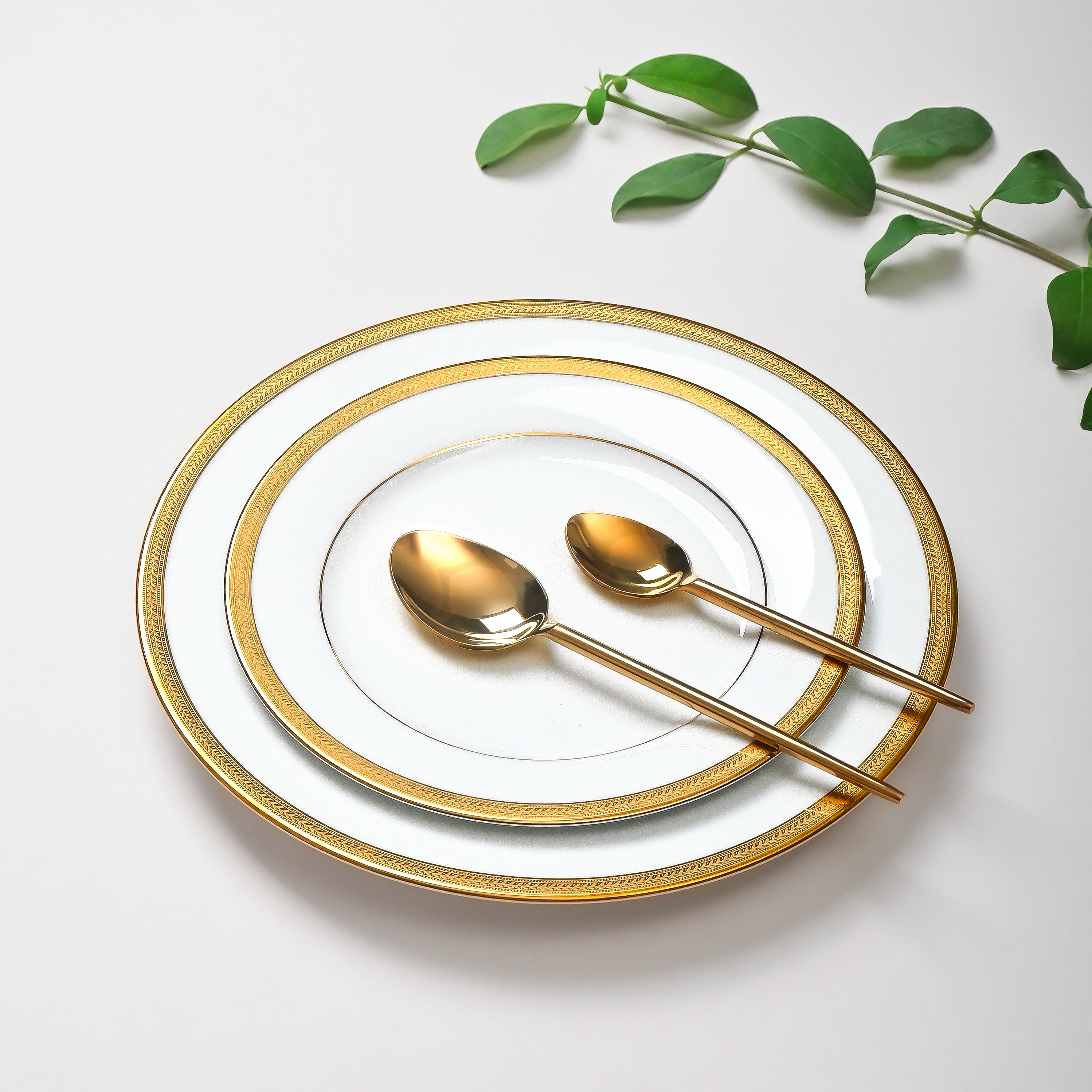 Porcelain Dinner Set 41pc | Gold | Vienna Gold ICHKAN by Day To Day