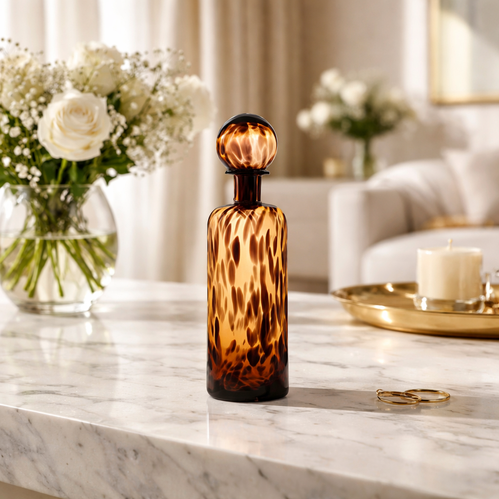 Egyptian Tall Flower Vase with Lid