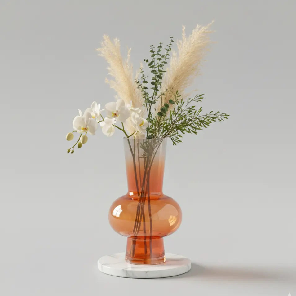 Orange Ombre Tall Flower Vase