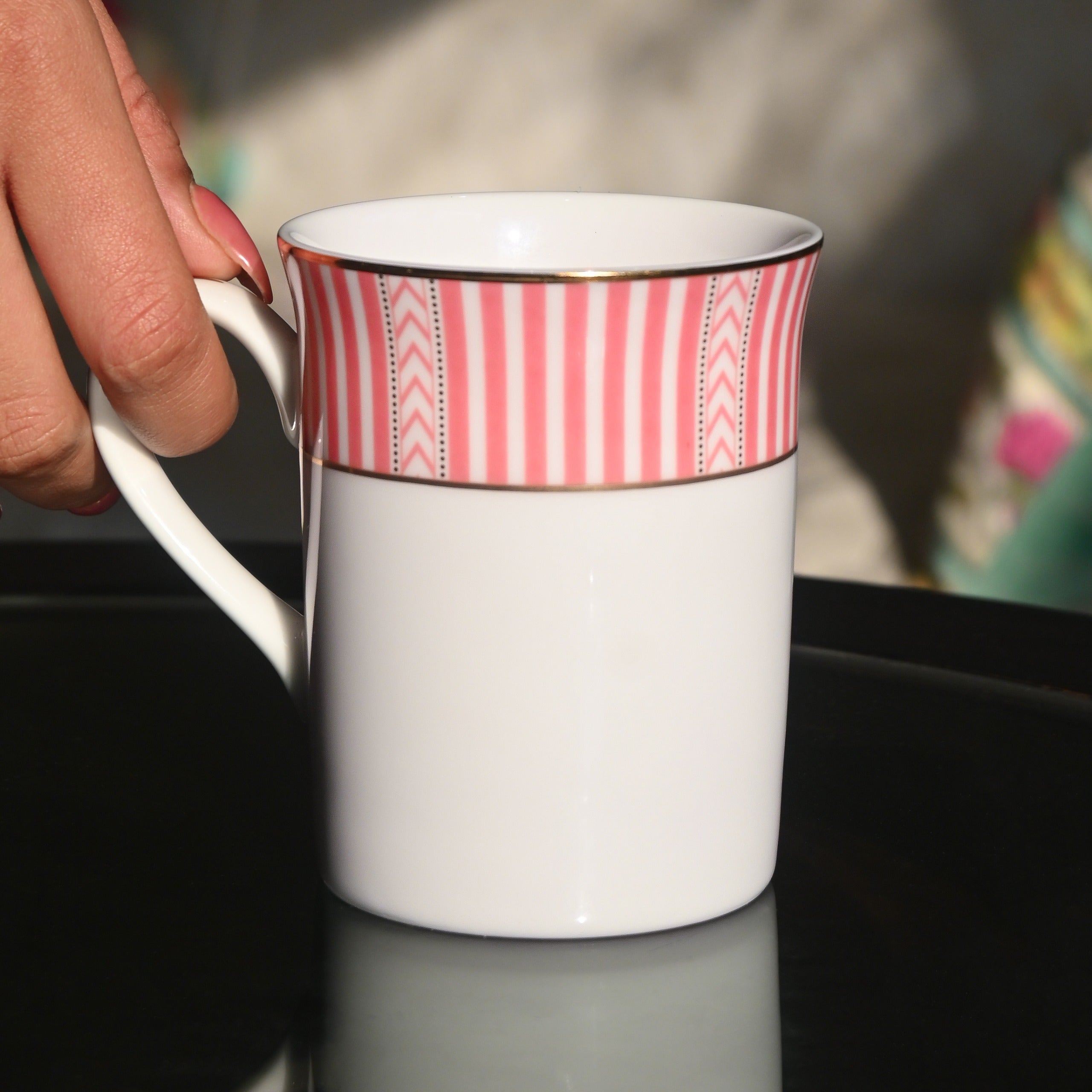 Classic Coffee Mug Set of 6 | Stripe Pink | Fete ICHKAN by Day To Day