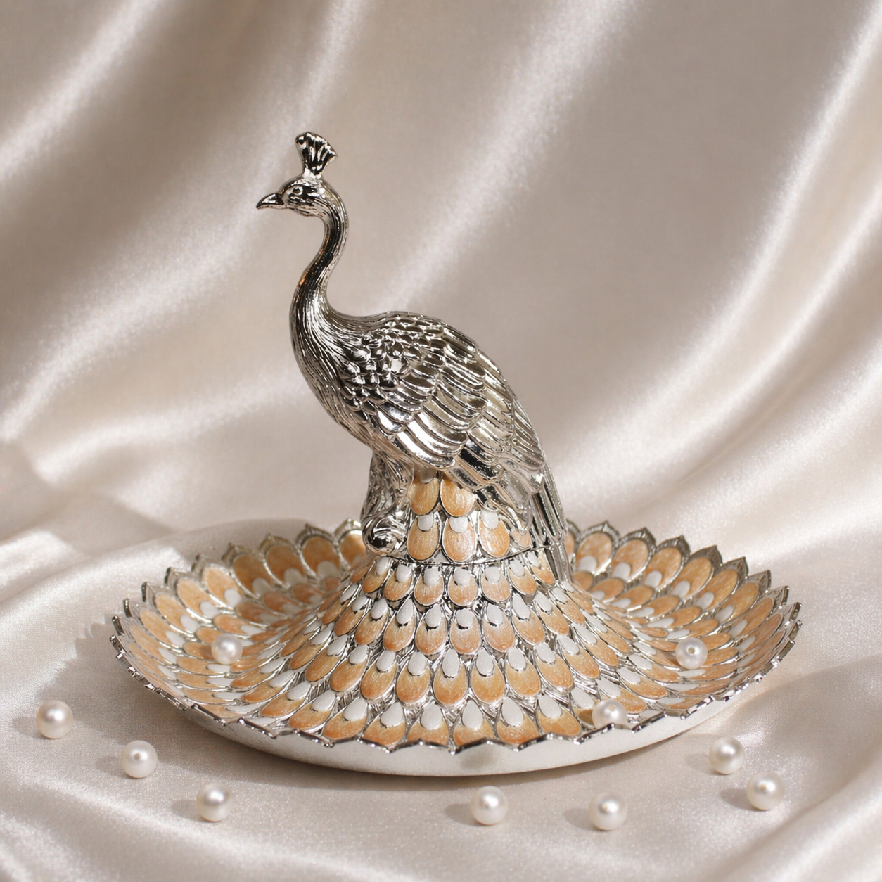 Heritage Peacock Decorative Tray Small