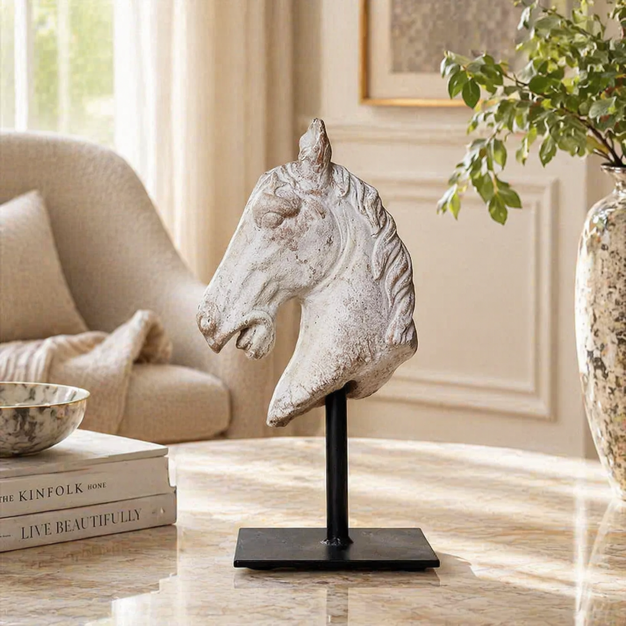 Horse Statue on Iron Base